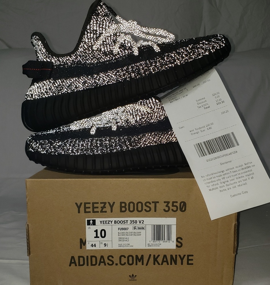 Yeezy Boost 350 V2 Black (Reflective) Size:10 Mens